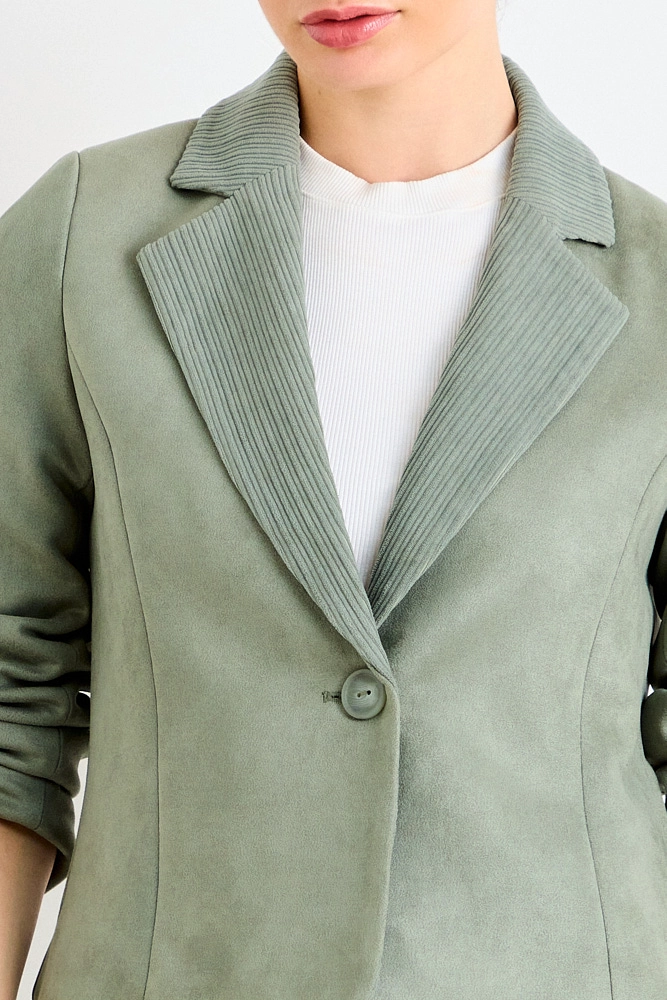 BLAZER LISO VERDE OLIVA MUJER IO - 2