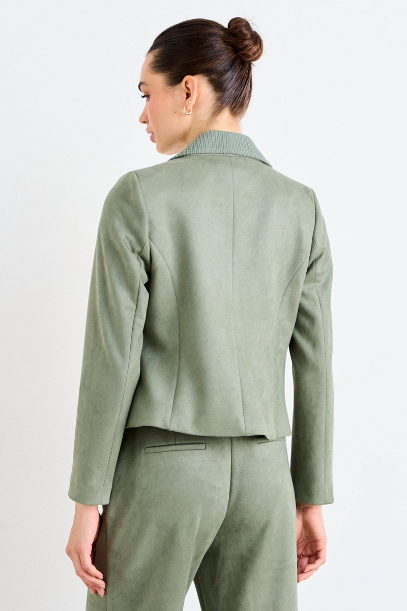 BLAZER LISO VERDE OLIVA MUJER IO - 3