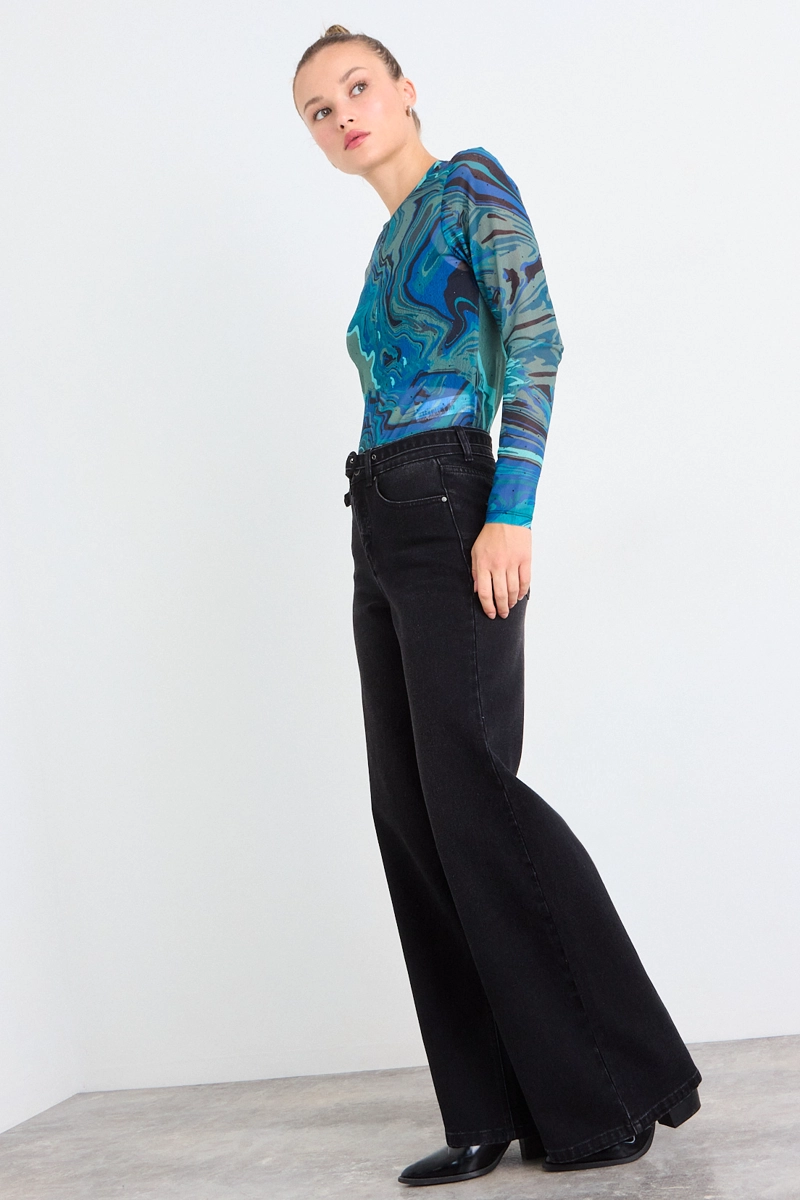 POLERA FANTASIA AZUL VERDOSO MUJER IO - 5