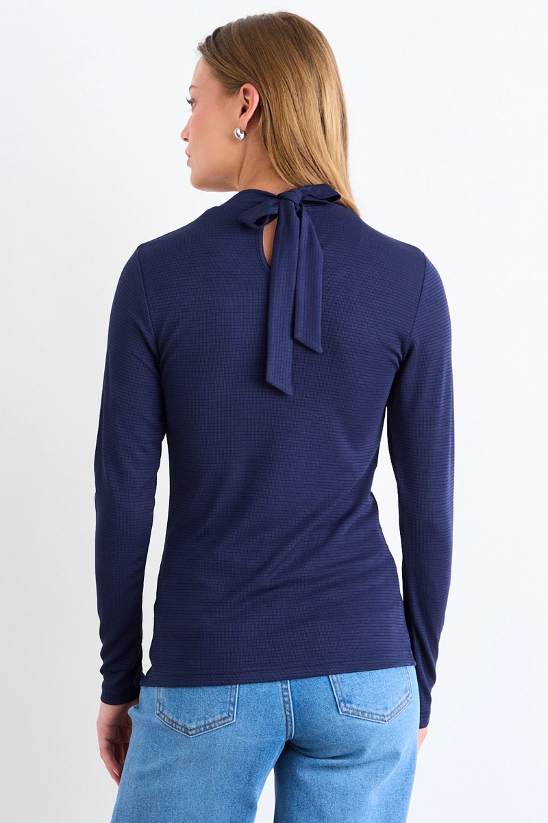POLERA LISA AZUL MUJER IO - 3