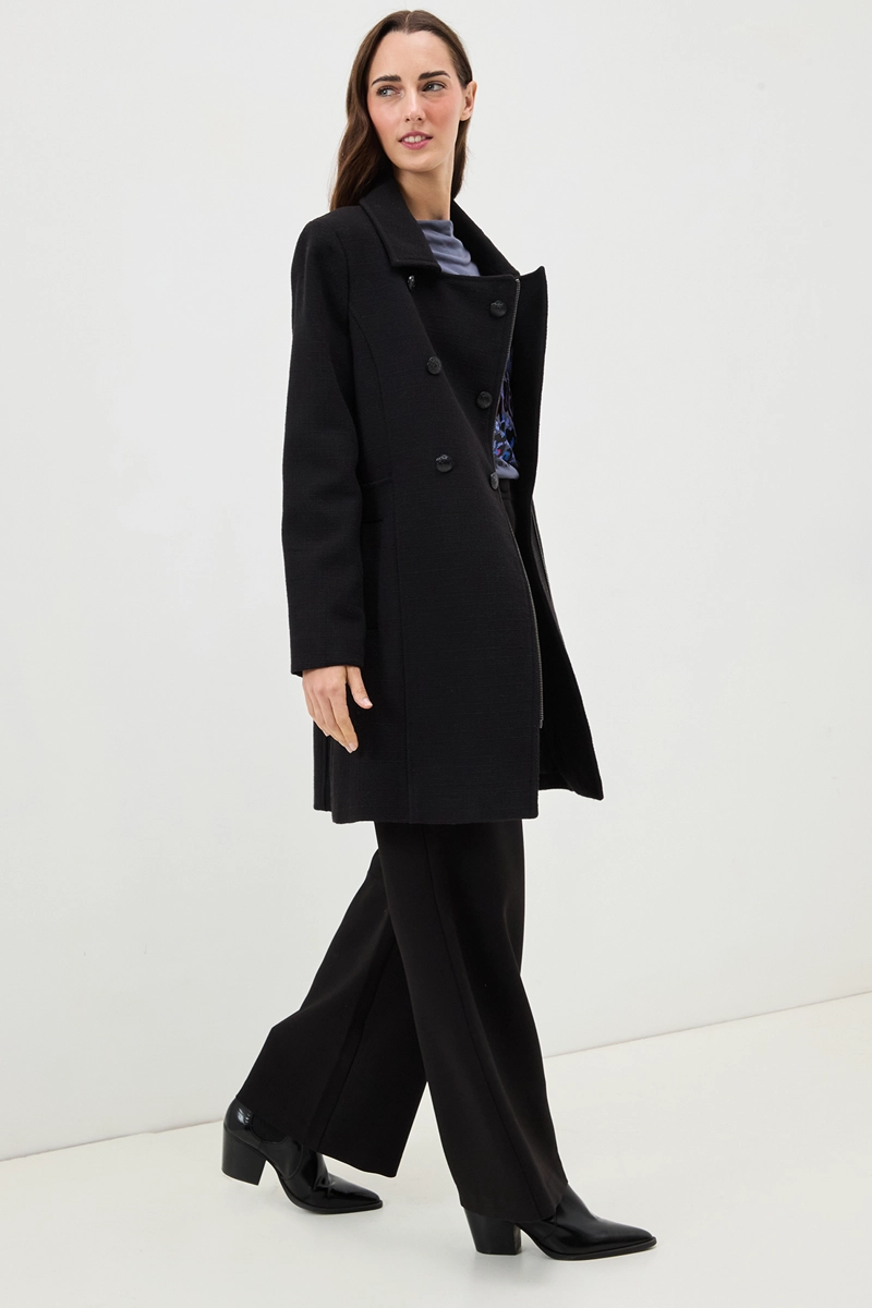 CHAQUETON LISO NEGRO MUJER IO - 4