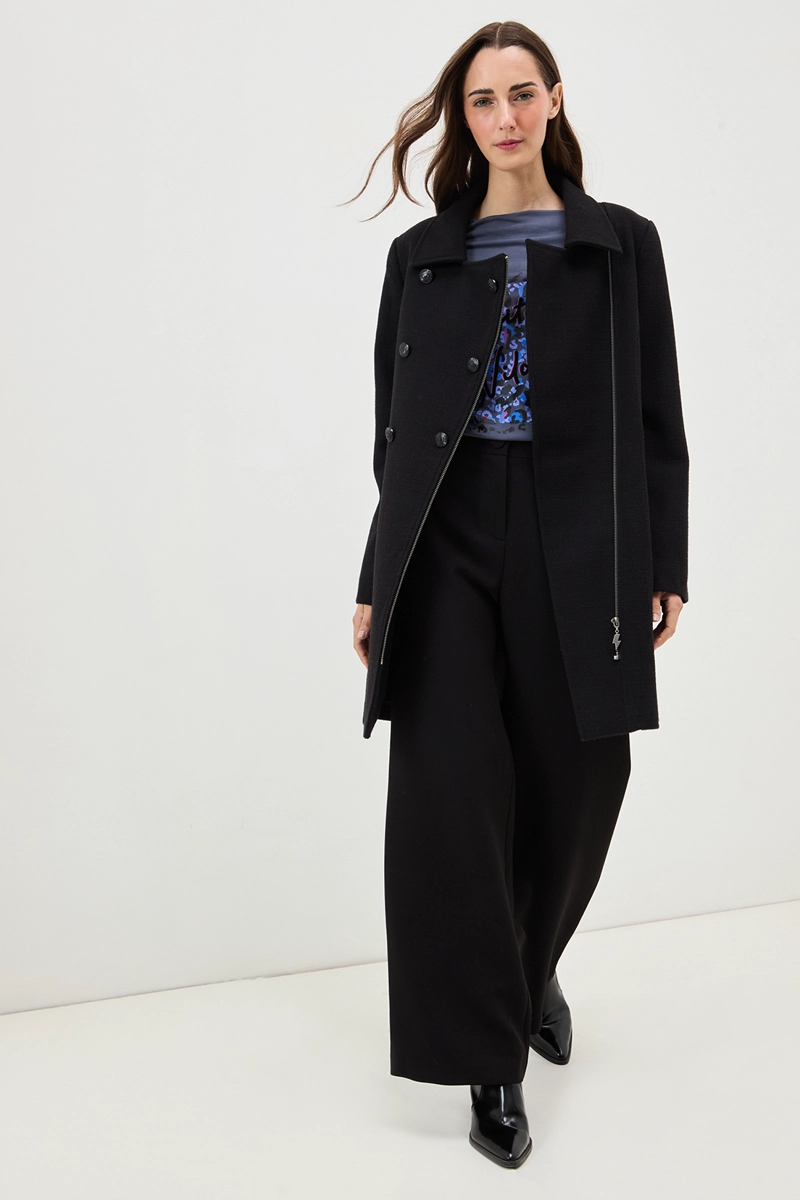 CHAQUETON LISO NEGRO MUJER IO - 5