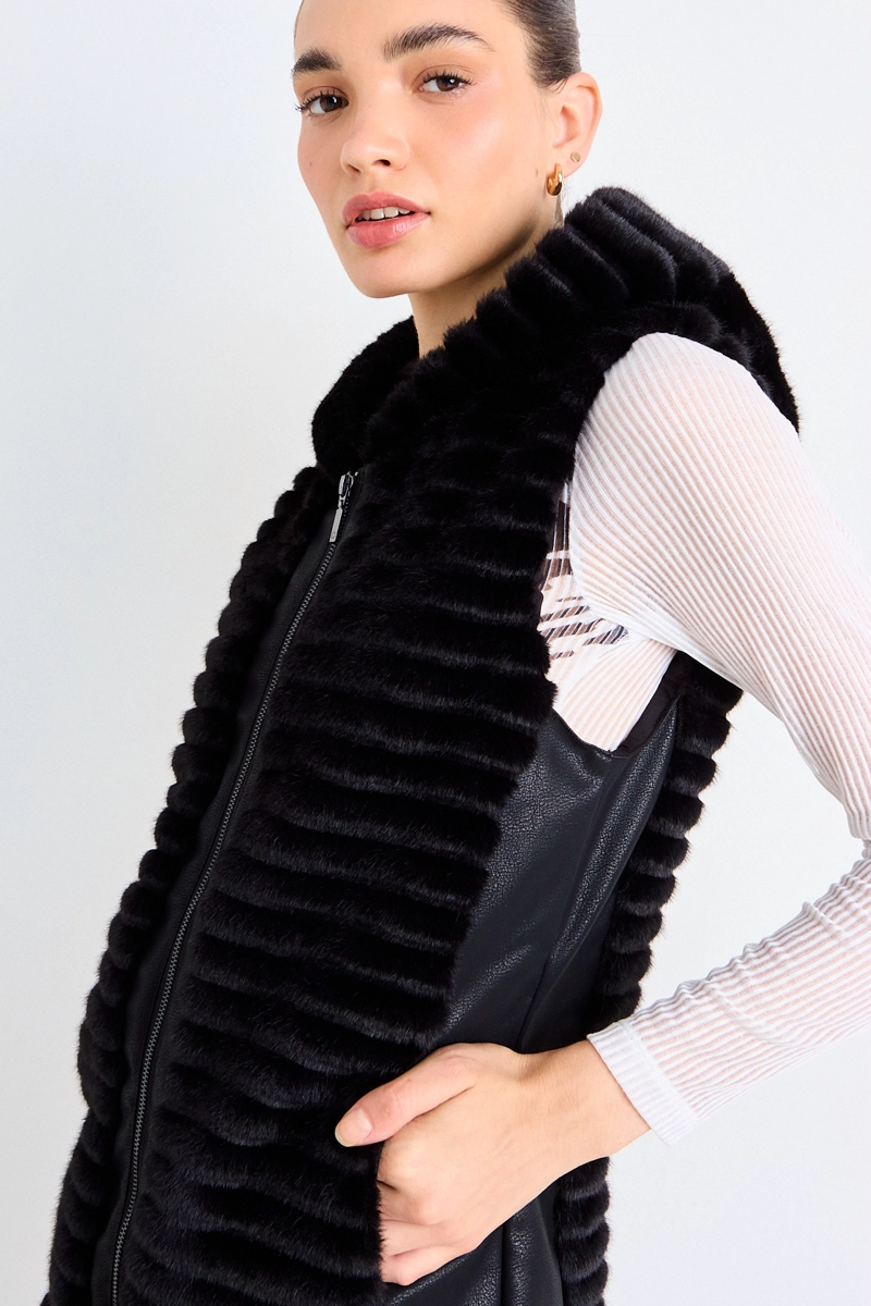 PARKA SIN MANGAS LISA NEGRO MUJER IO - 2