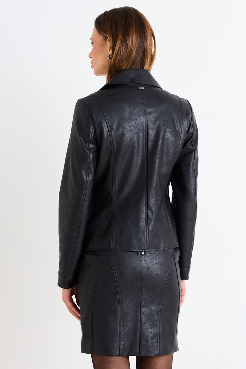 CHAQUETA BIKER LISA NEGRO MUJER ASH - 3