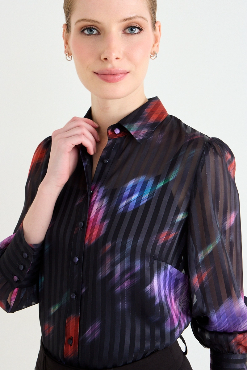 BLUSA CAMISERA FANTASIA CAFE  MUJER ASH - 1