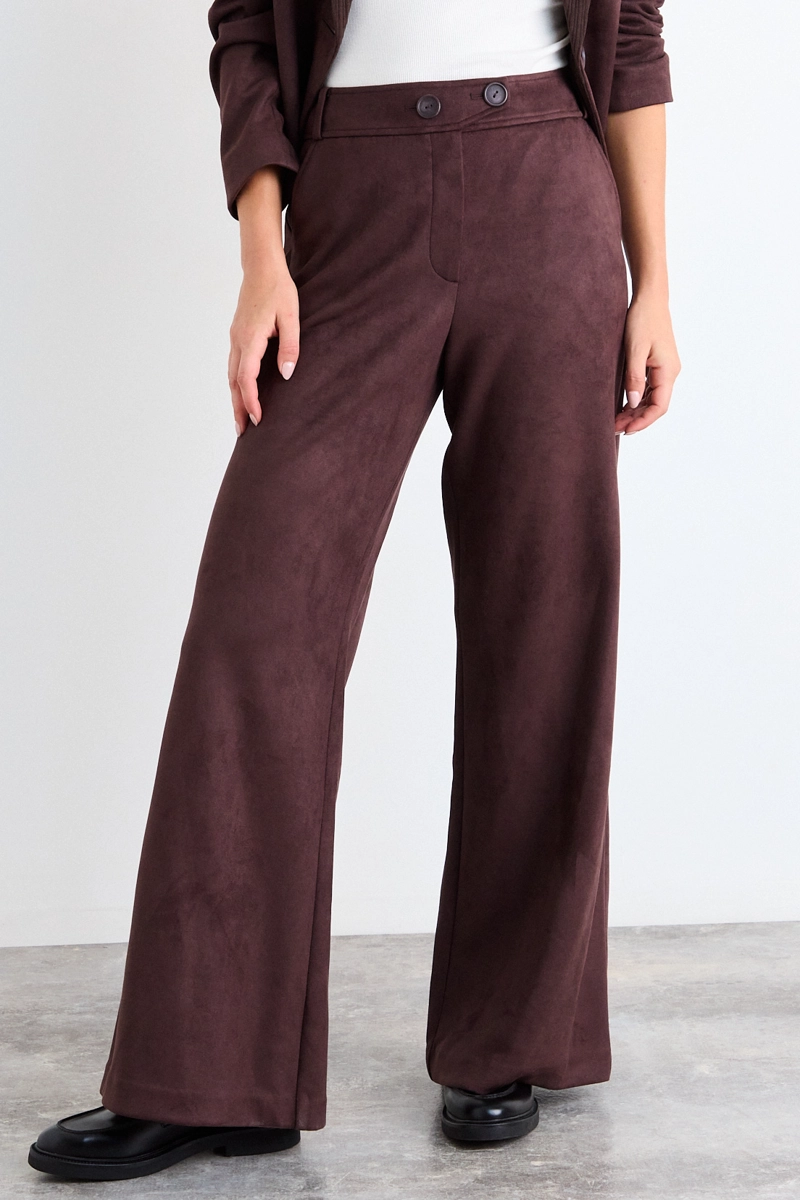 PANTALON LISO CAFE MUJER IO - 2