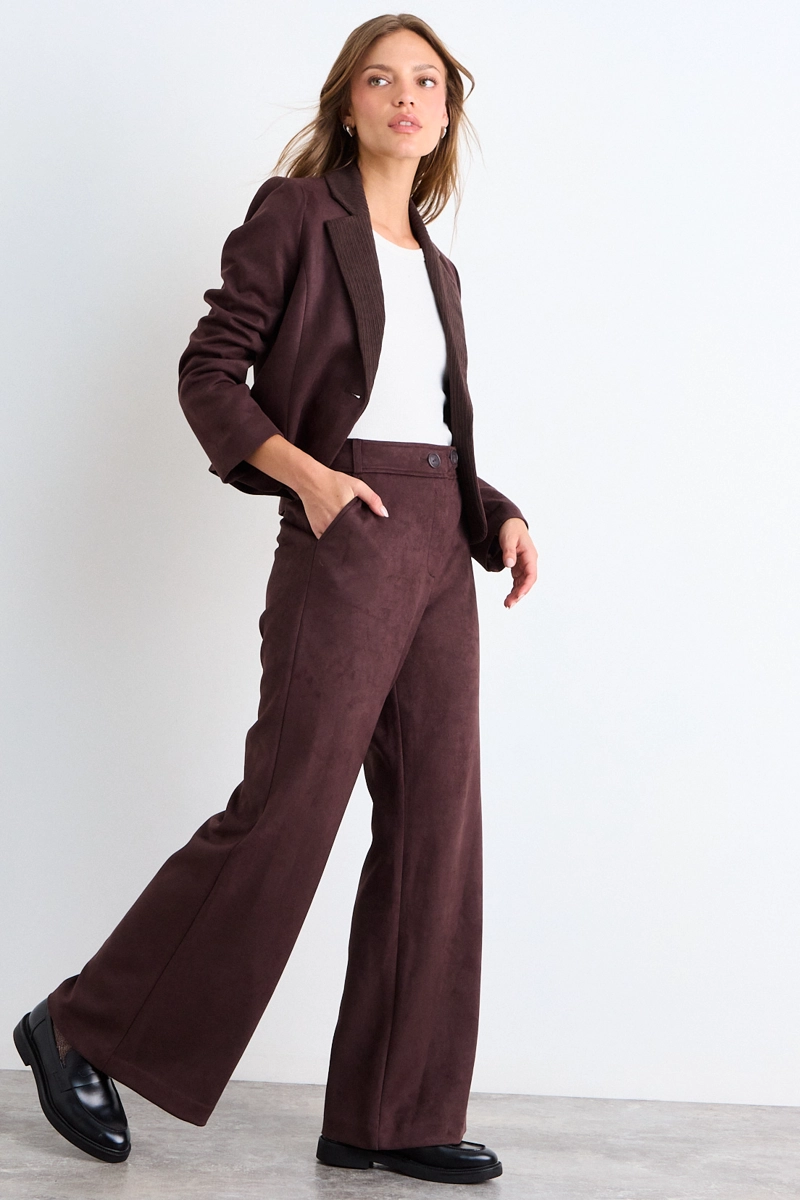 PANTALON LISO CAFE MUJER IO - 5