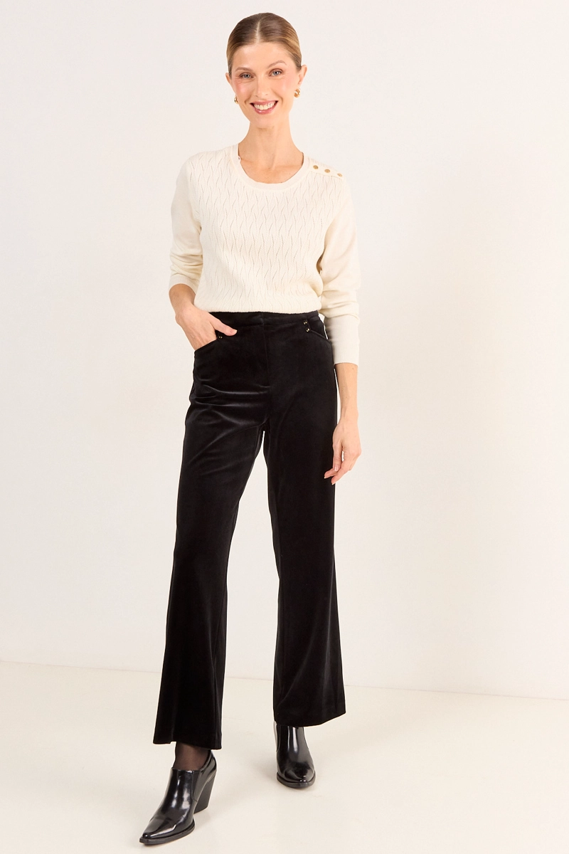 PANTALON LISO NEGRO MUJER MAGRIFFE - 1