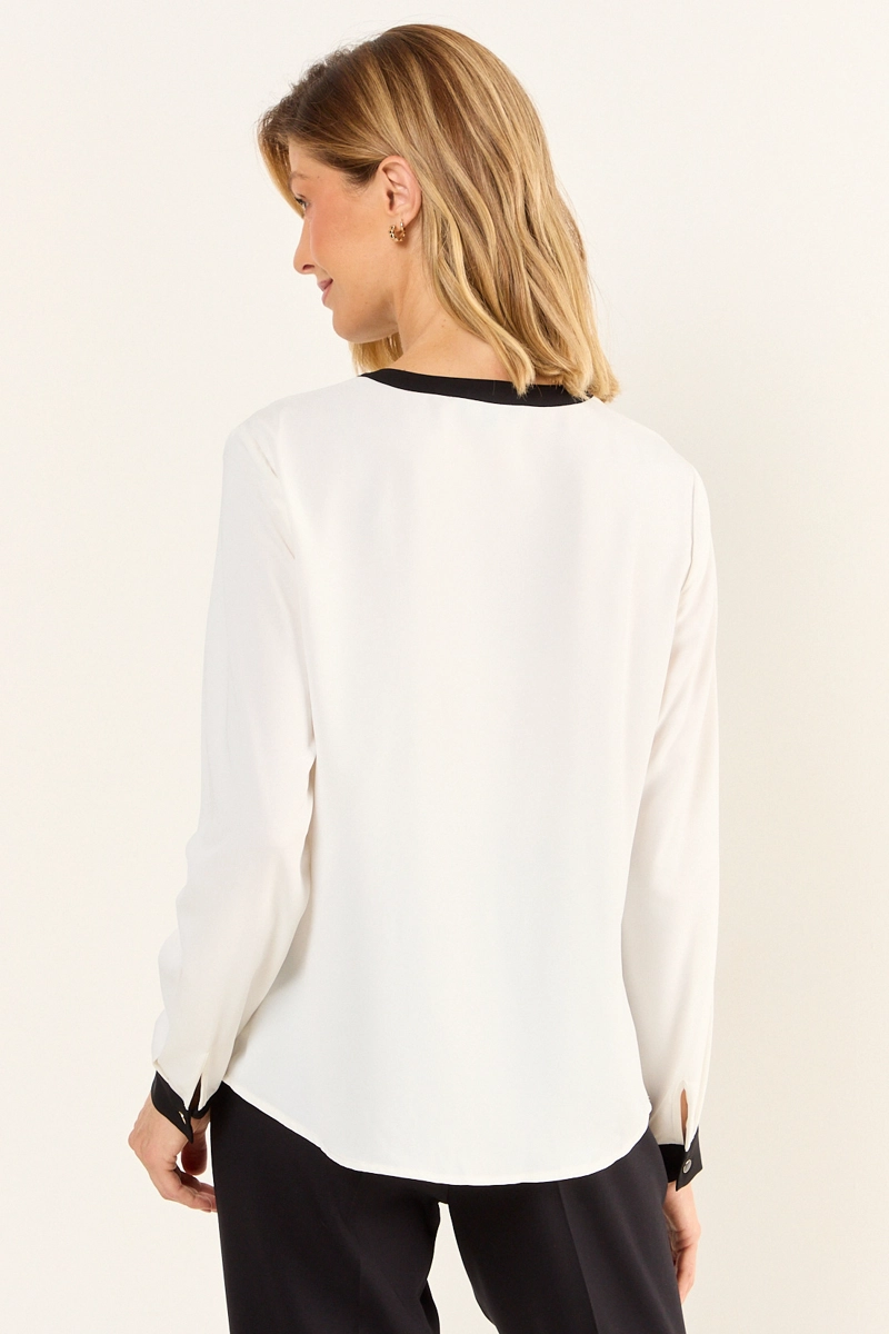 BLUSA LISA CRUDO MUJER MAGRIFFE - 3