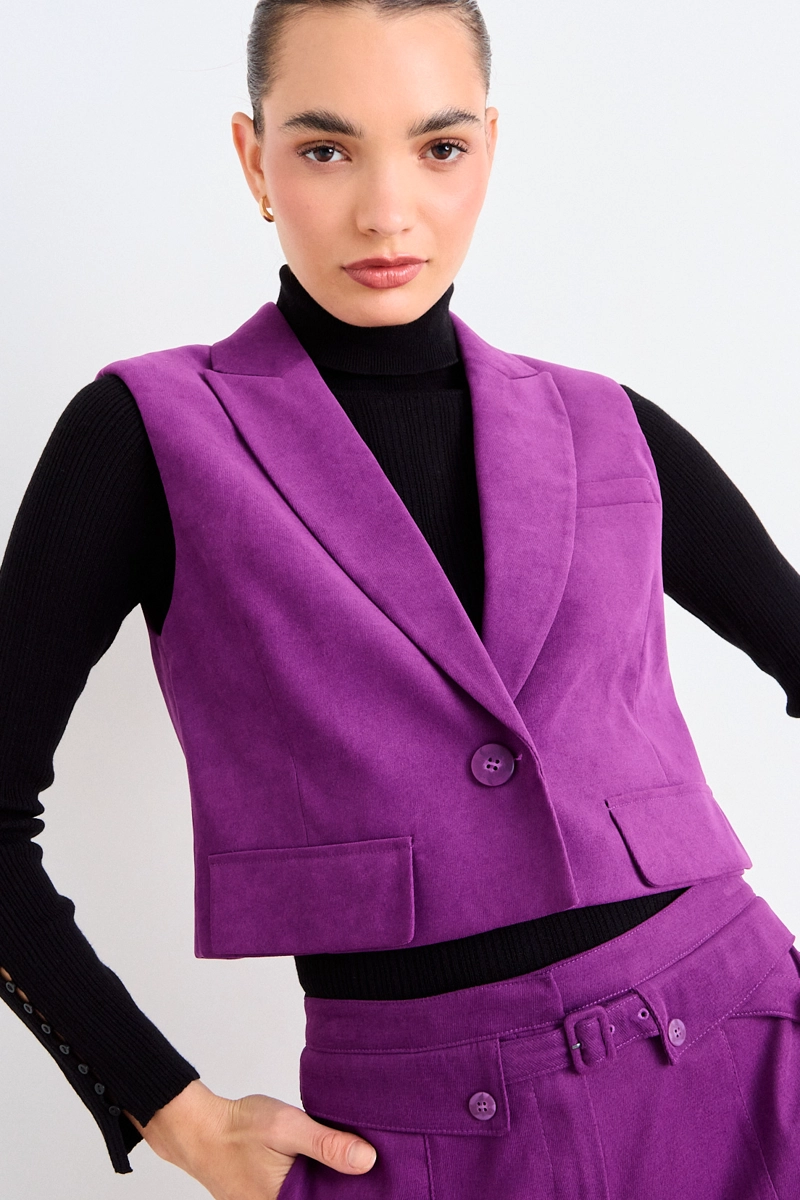 GILET LISO MORADO MUJER IO - 1