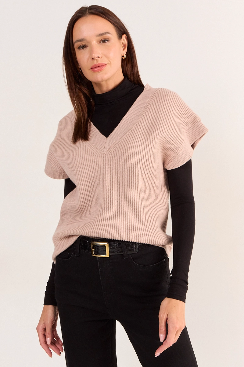 SWEATER LISO BEIGE MUJER MAGRIFFE - 1