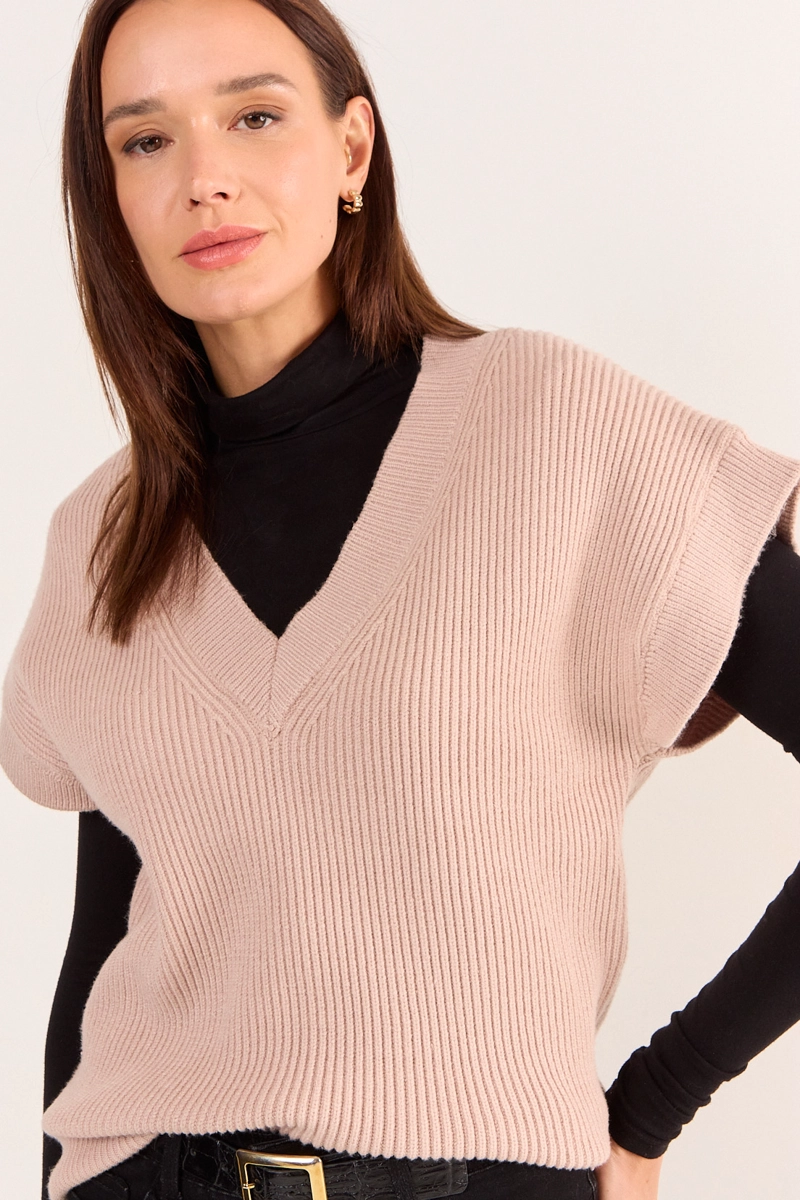 SWEATER LISO BEIGE MUJER MAGRIFFE - 2