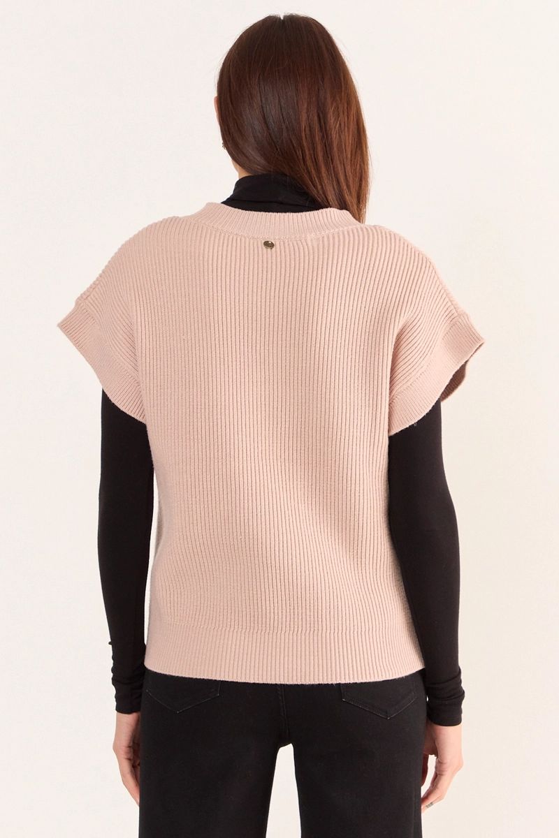 SWEATER LISO BEIGE MUJER MAGRIFFE - 3