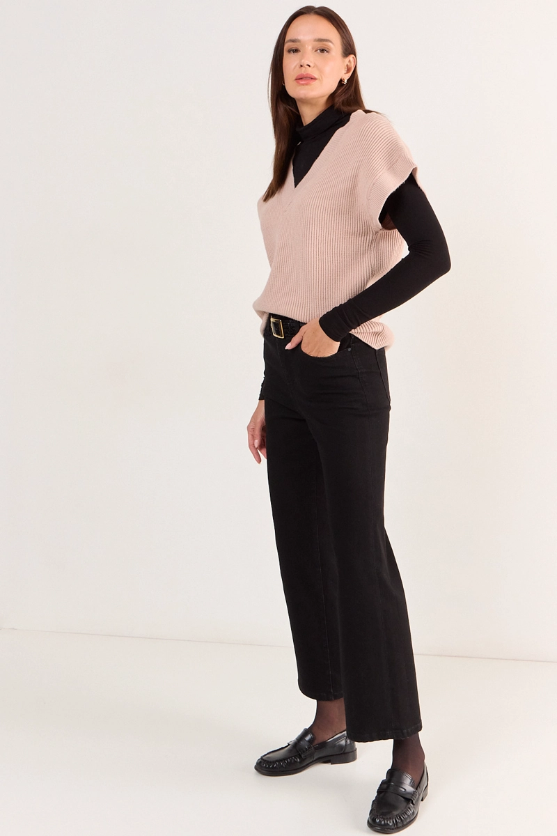 SWEATER LISO BEIGE MUJER MAGRIFFE - 5