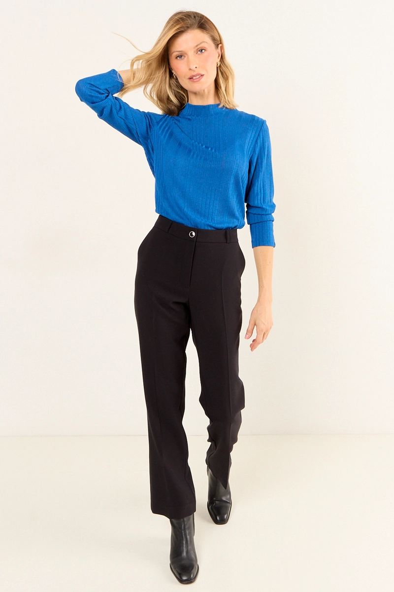 POLERA LISA AZUL MUJER MAGRIFFE - 5