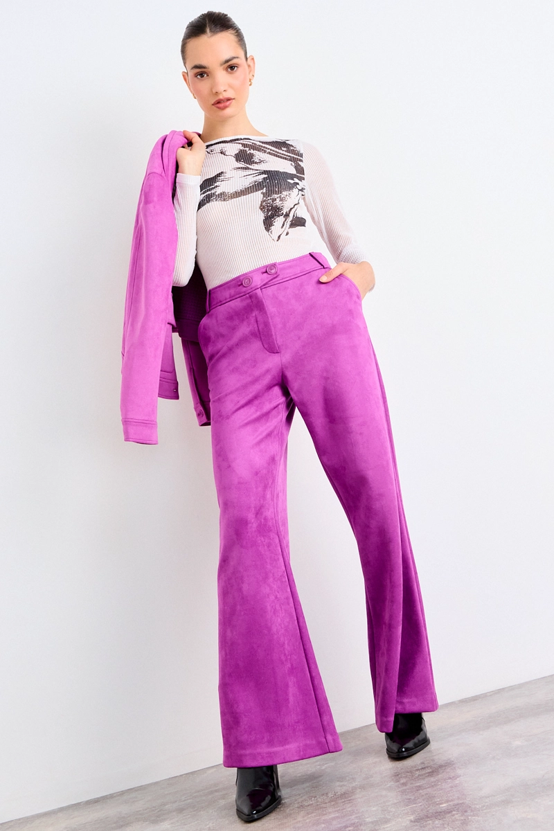 PANTALON LISO FUCSIA MUJER IO - 1