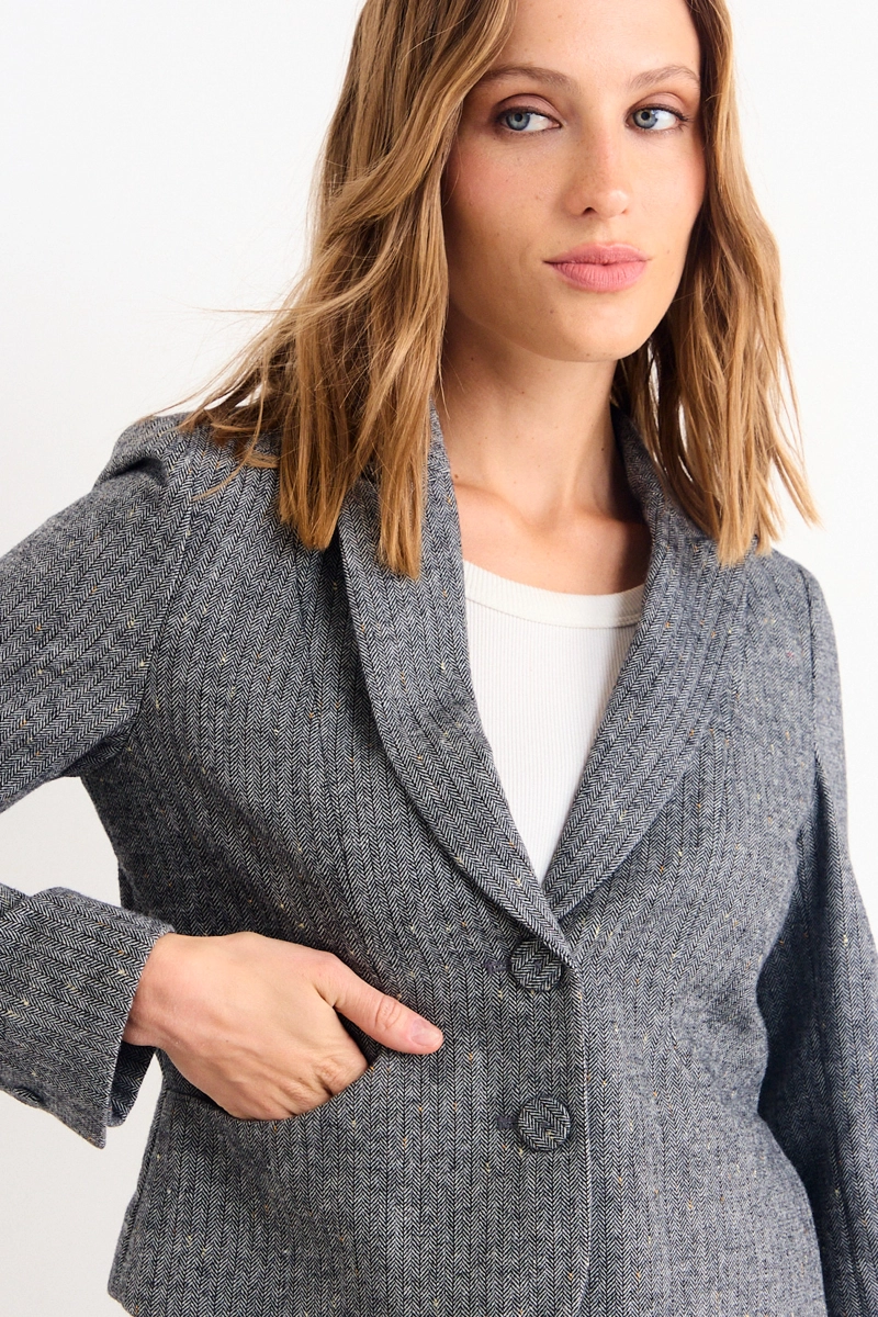 BLAZER LISO GRIS MUJER IO - 2