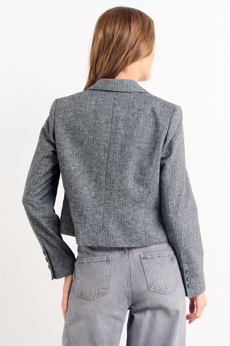 BLAZER LISO GRIS MUJER IO - 3