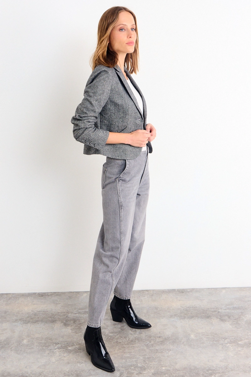 BLAZER LISO GRIS MUJER IO - 4