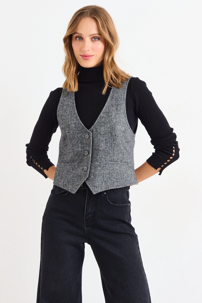 GILET FANTASIA GRIS MUJER IO - 2