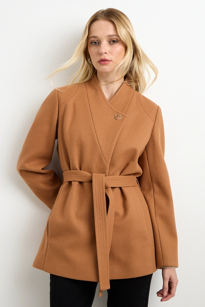CHAQUETON LISO CAFE  MUJER ASH - 1