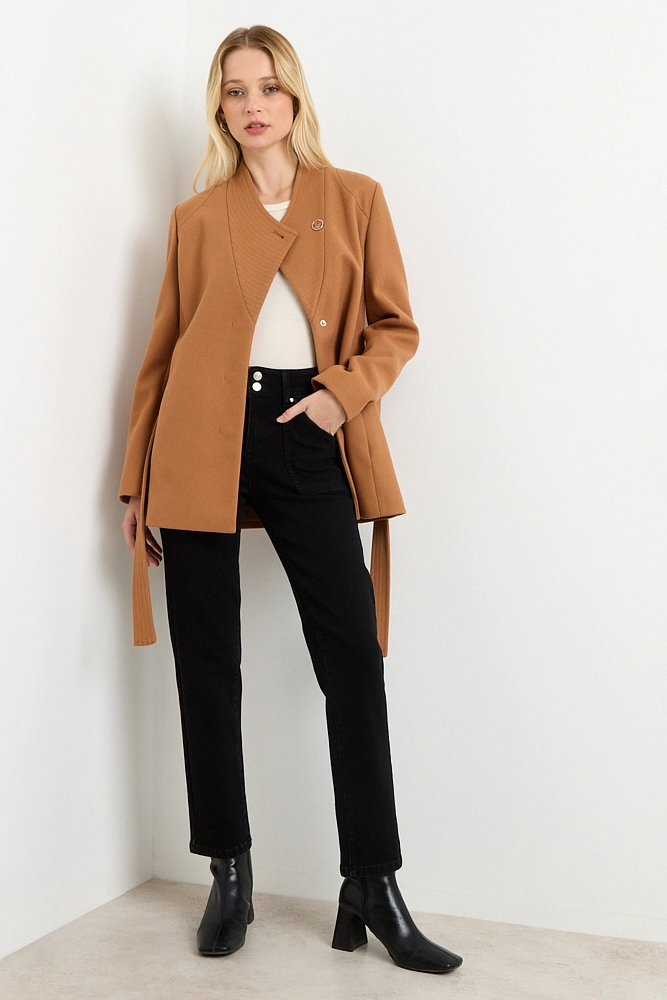 CHAQUETON LISO CAFE  MUJER ASH - 4