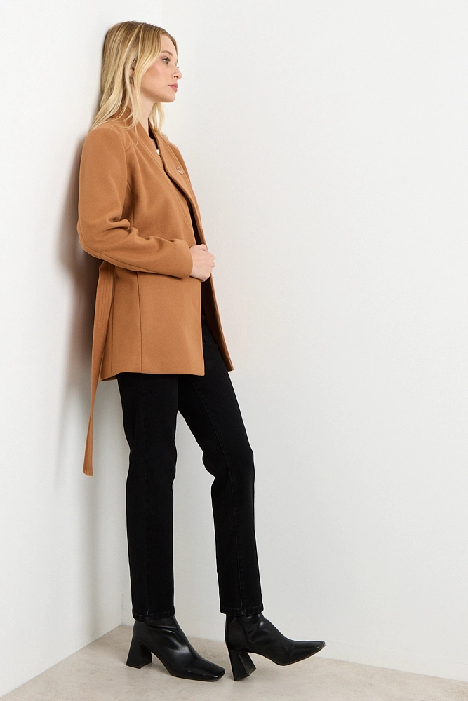 CHAQUETON LISO CAFE  MUJER ASH - 5