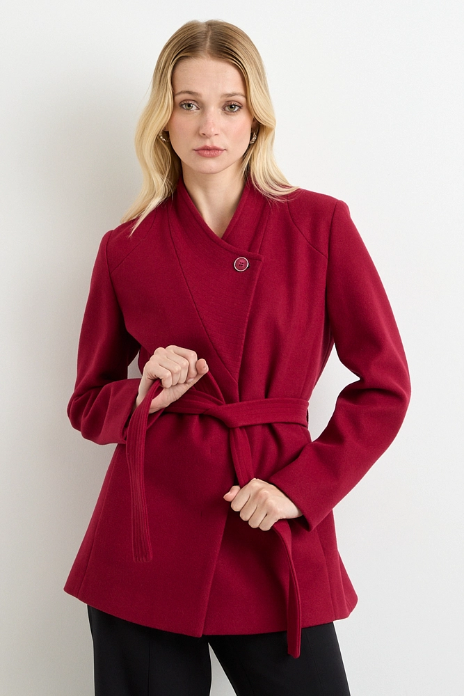CHAQUETON LISO BURDEOS MUJER ASH - 1