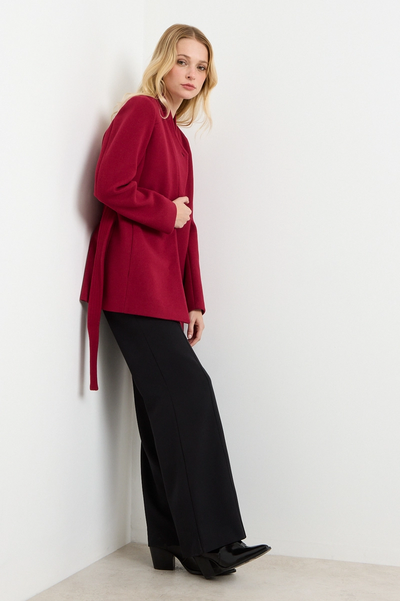 CHAQUETON LISO BURDEOS MUJER ASH - 5
