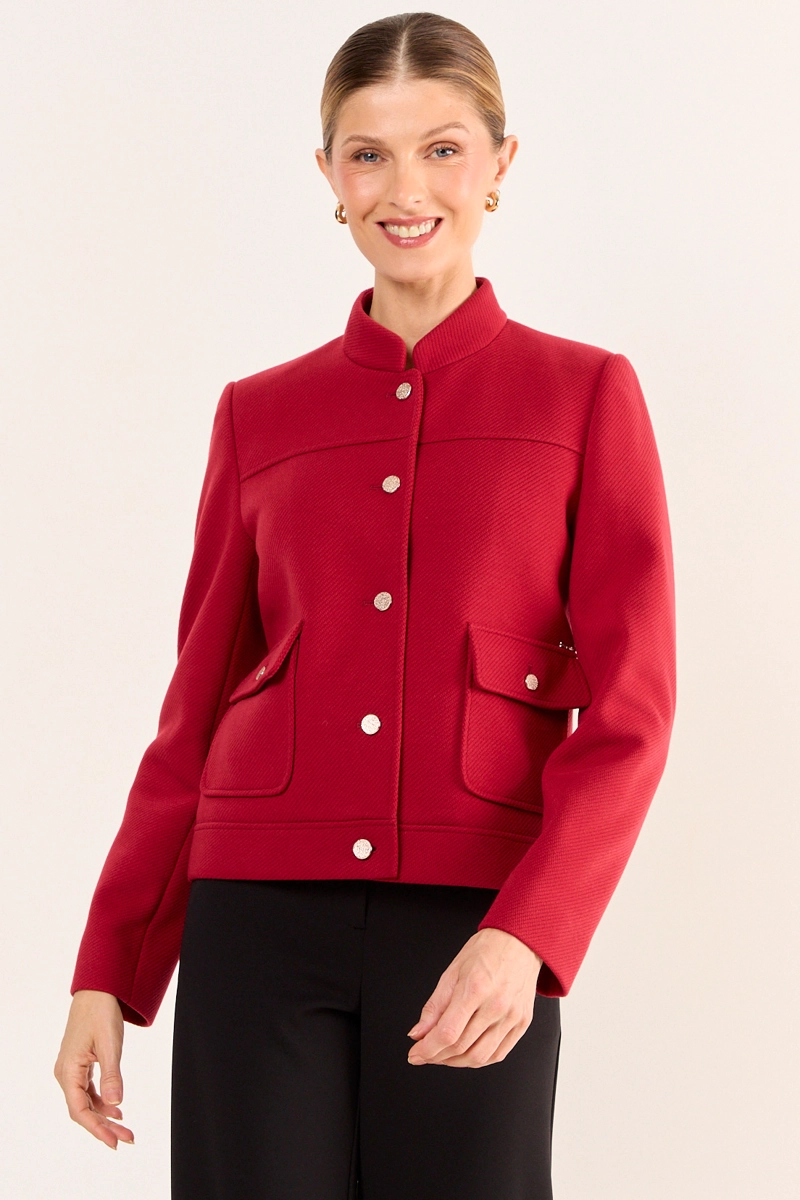 CHAQUETA MUFLON CUELLO MAO ROJO MUJER MAGRIFFE - 1