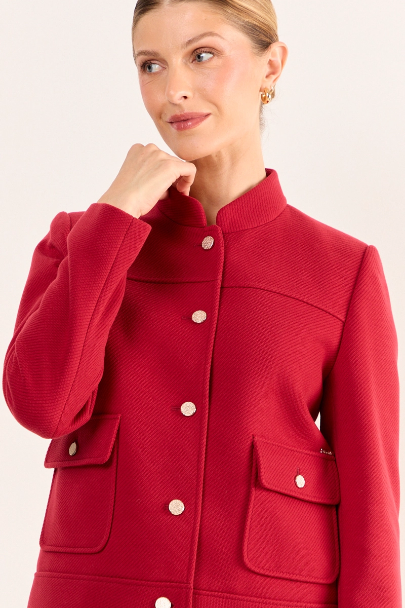 CHAQUETA MUFLON CUELLO MAO ROJO MUJER MAGRIFFE - 2