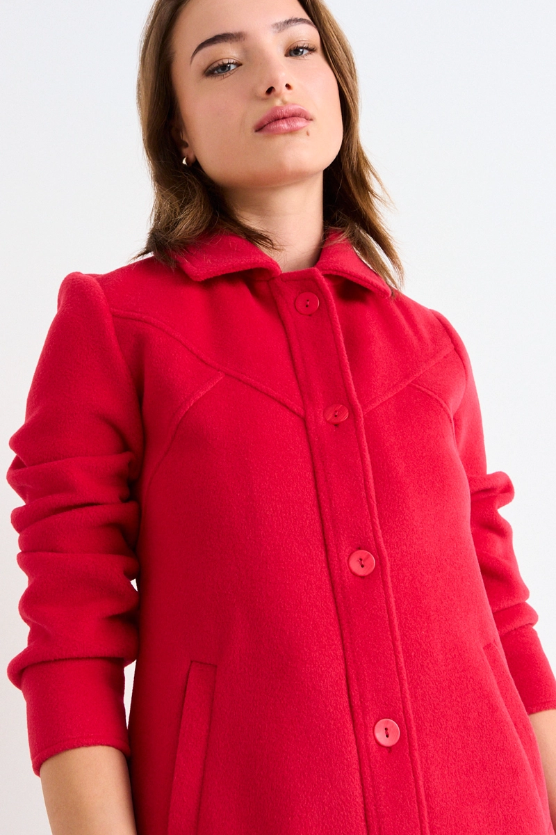 CHAQUETON LISO ROJO MUJER IO - 2