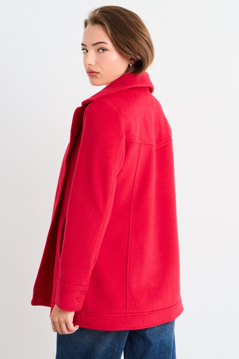 CHAQUETON LISO ROJO MUJER IO - 3