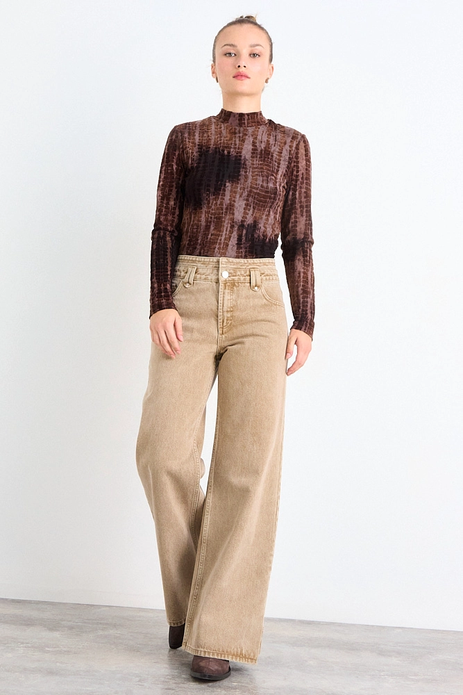 JEANS LISO BEIGE MUJER IO