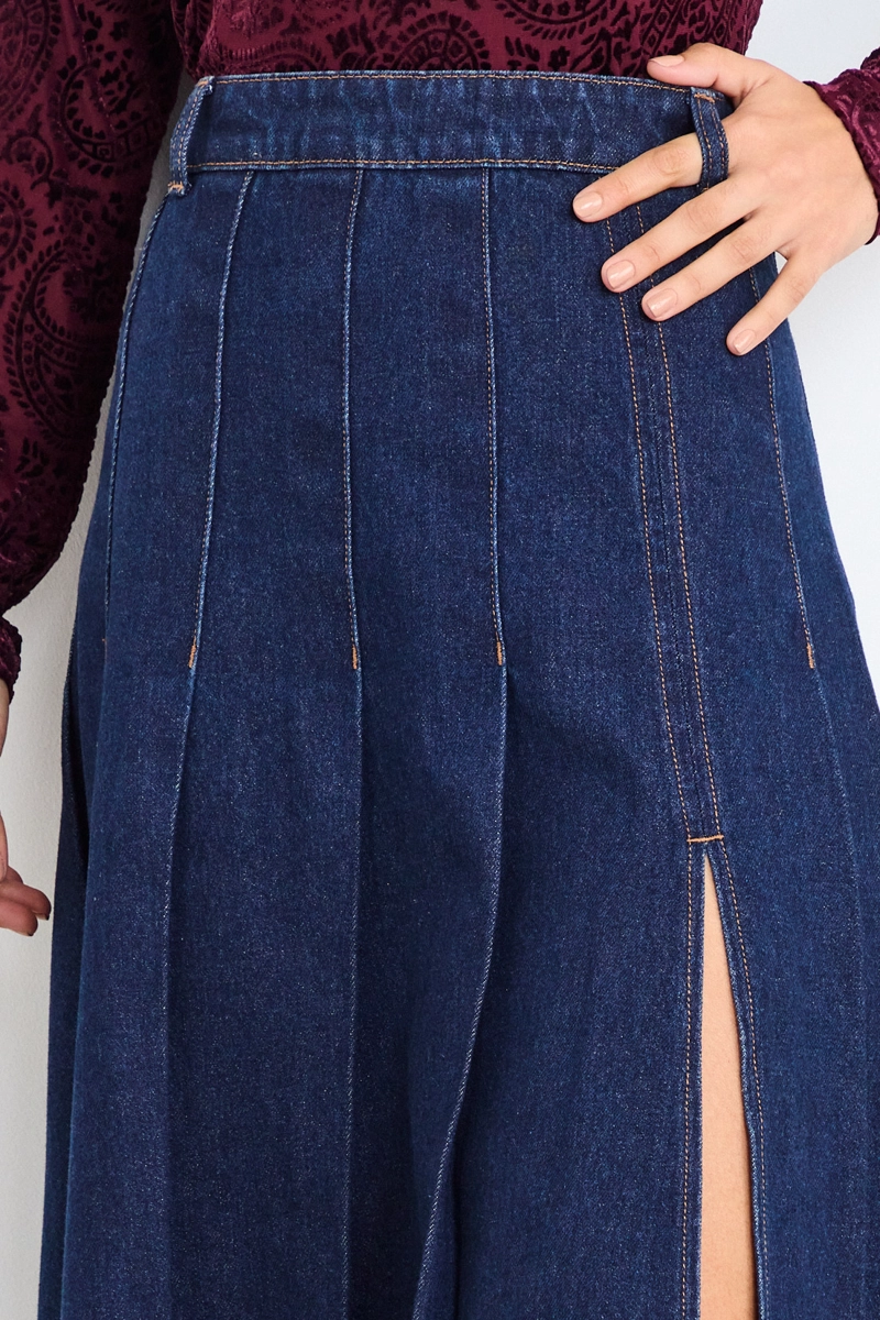 FALDA DENIM AZUL MUJER IO - 3