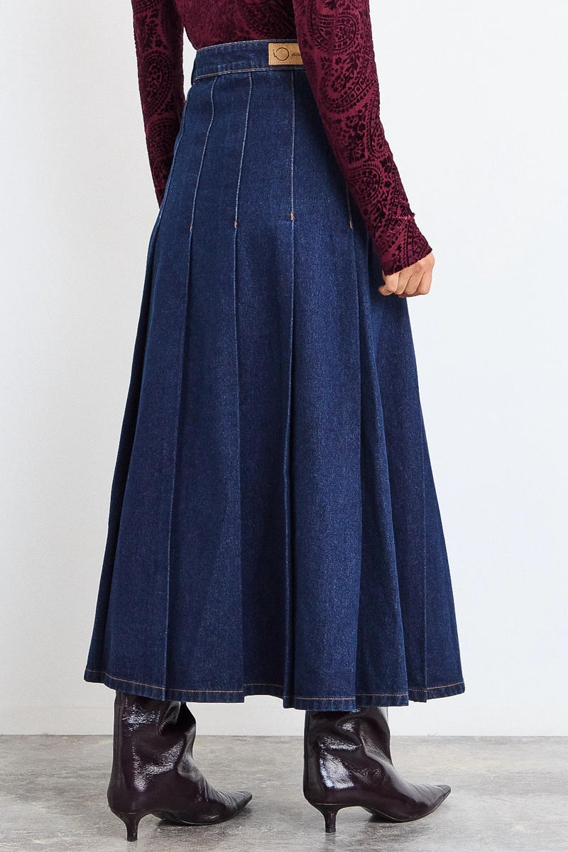 FALDA DENIM AZUL MUJER IO - 4