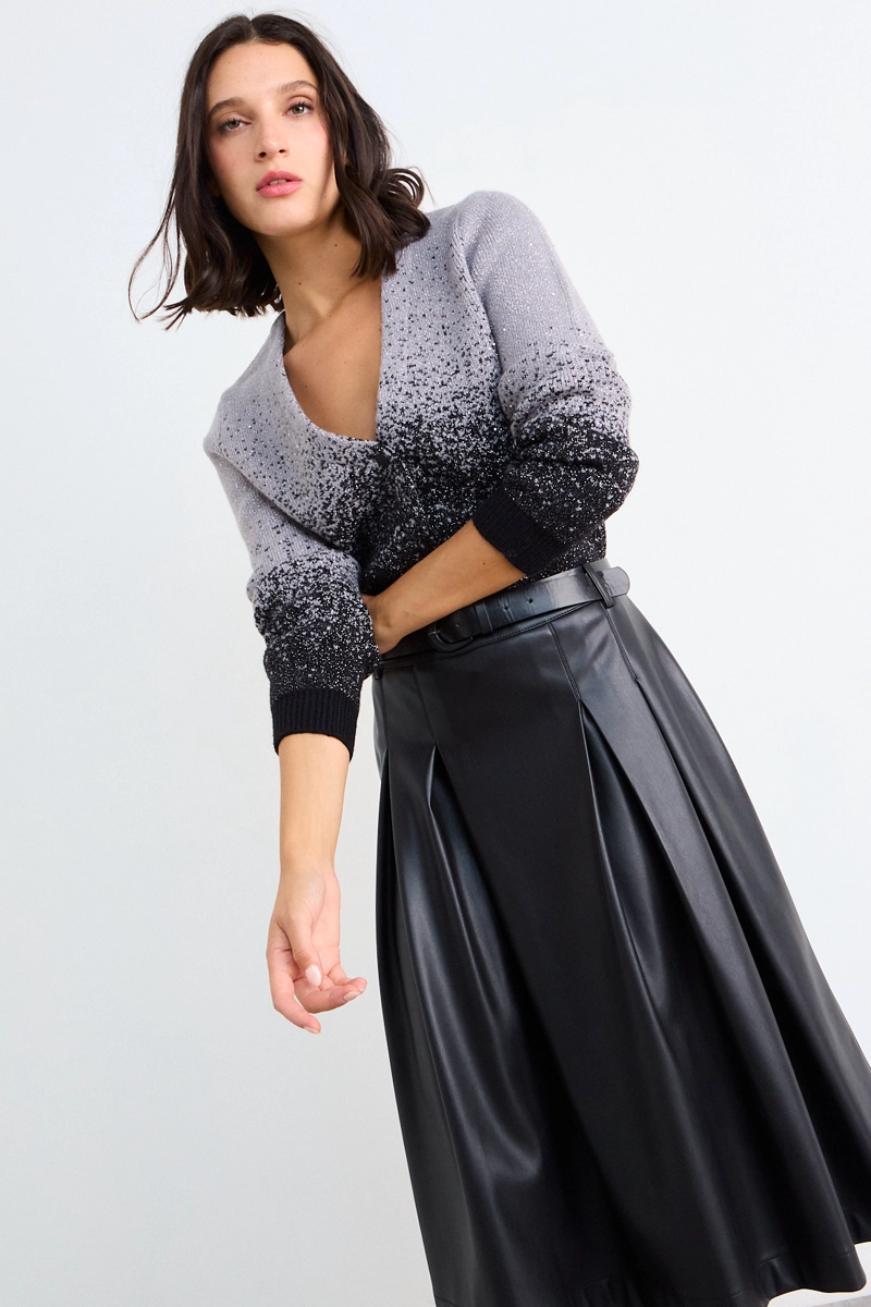 CARDIGAN LUREX DEGRADE NEGRO MUJER IO - 2