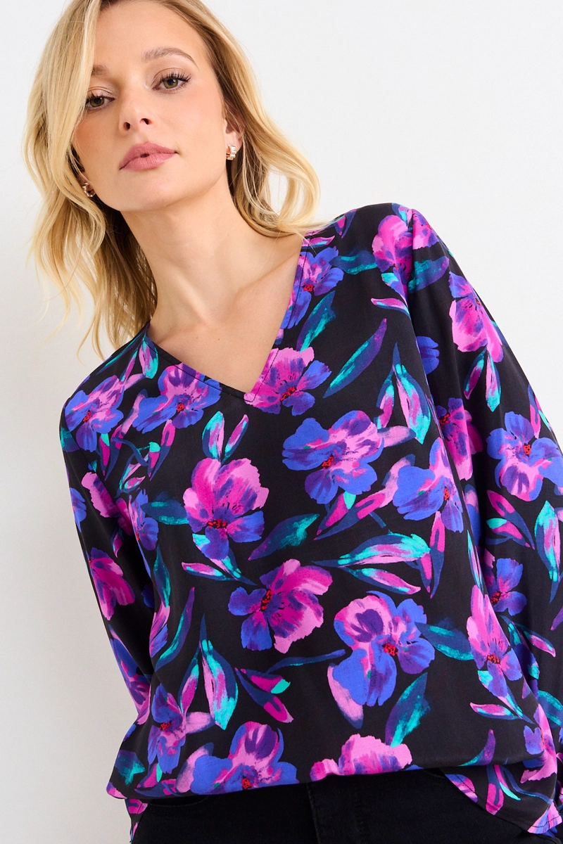 BLUSA ESTAMPADA NEGRA MUJER ASH - 1