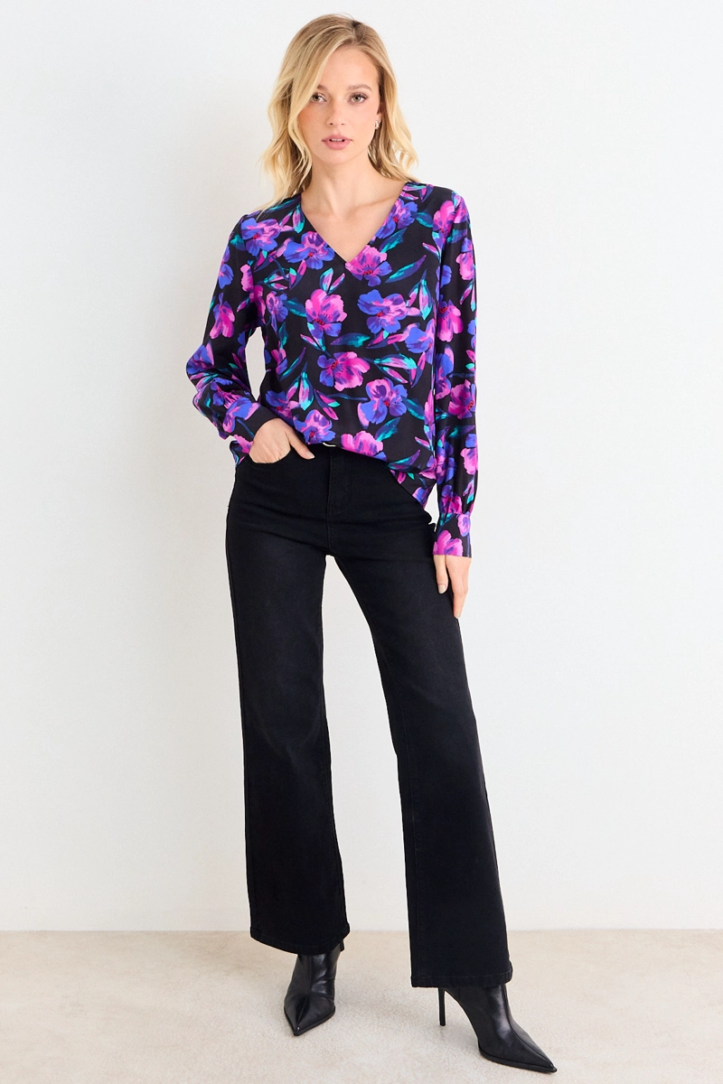 BLUSA ESTAMPADA NEGRA MUJER ASH - 4