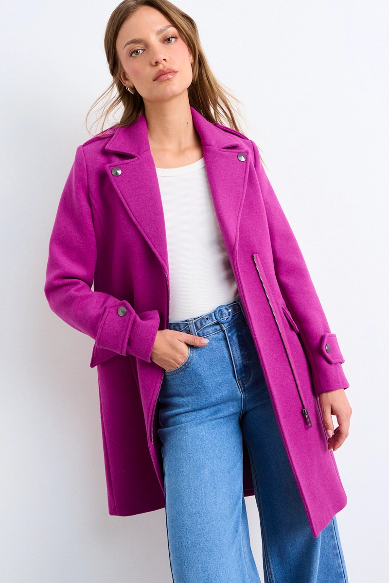 CHAQUETON LISO FUCSIA MUJER IO - 1