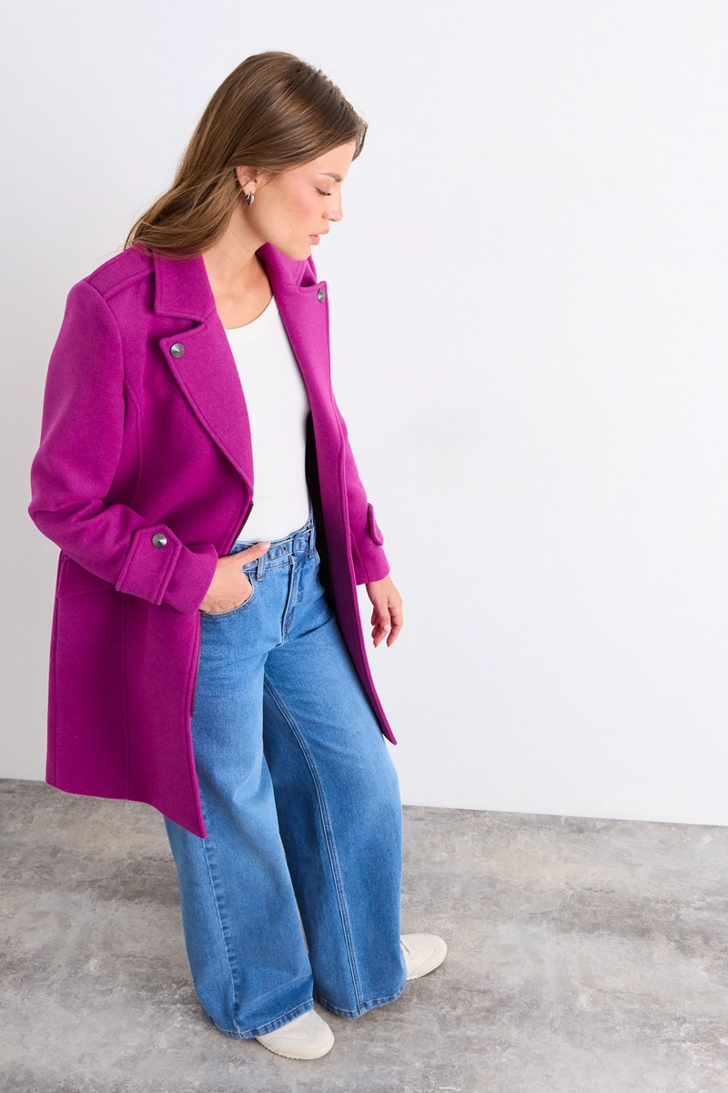 CHAQUETON LISO FUCSIA MUJER IO - 4
