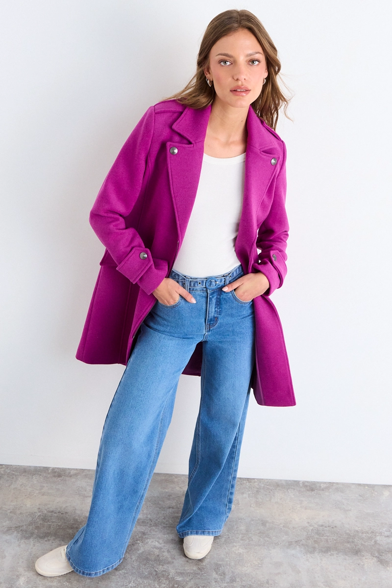CHAQUETON LISO FUCSIA MUJER IO - 5