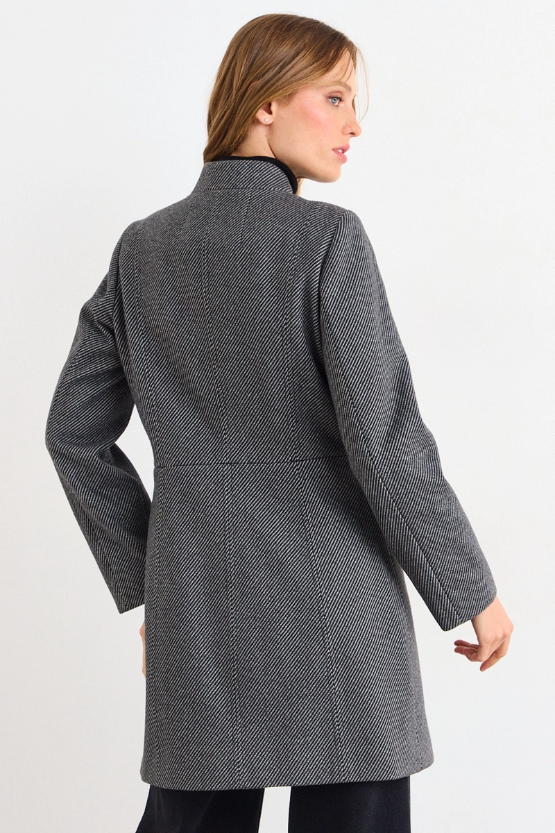 CHAQUETON LISO GRIS MUJER IO - 3
