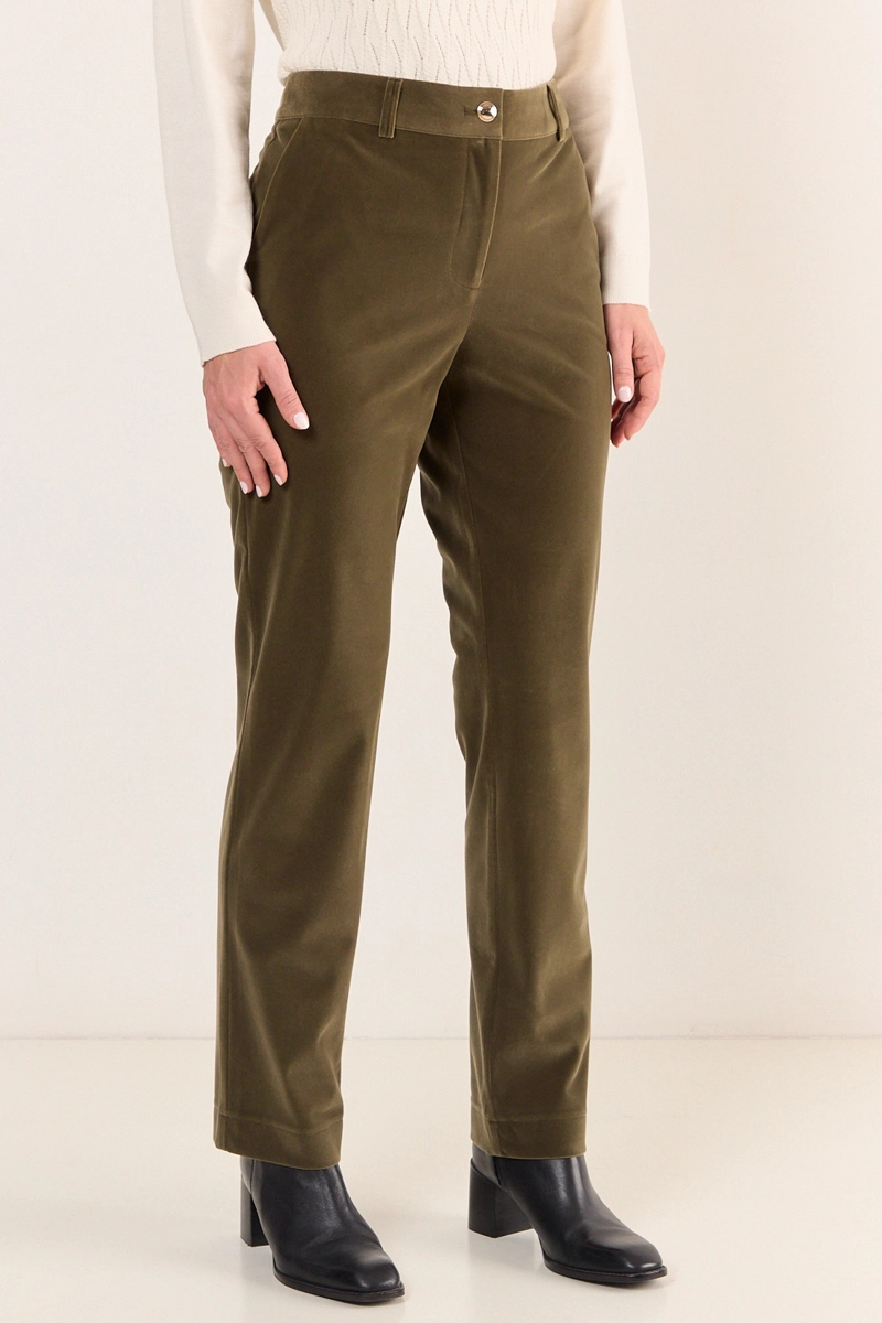 PANTALON TERCIOPELO VERDE OLIVA MUJER MAGRIFFE - 3