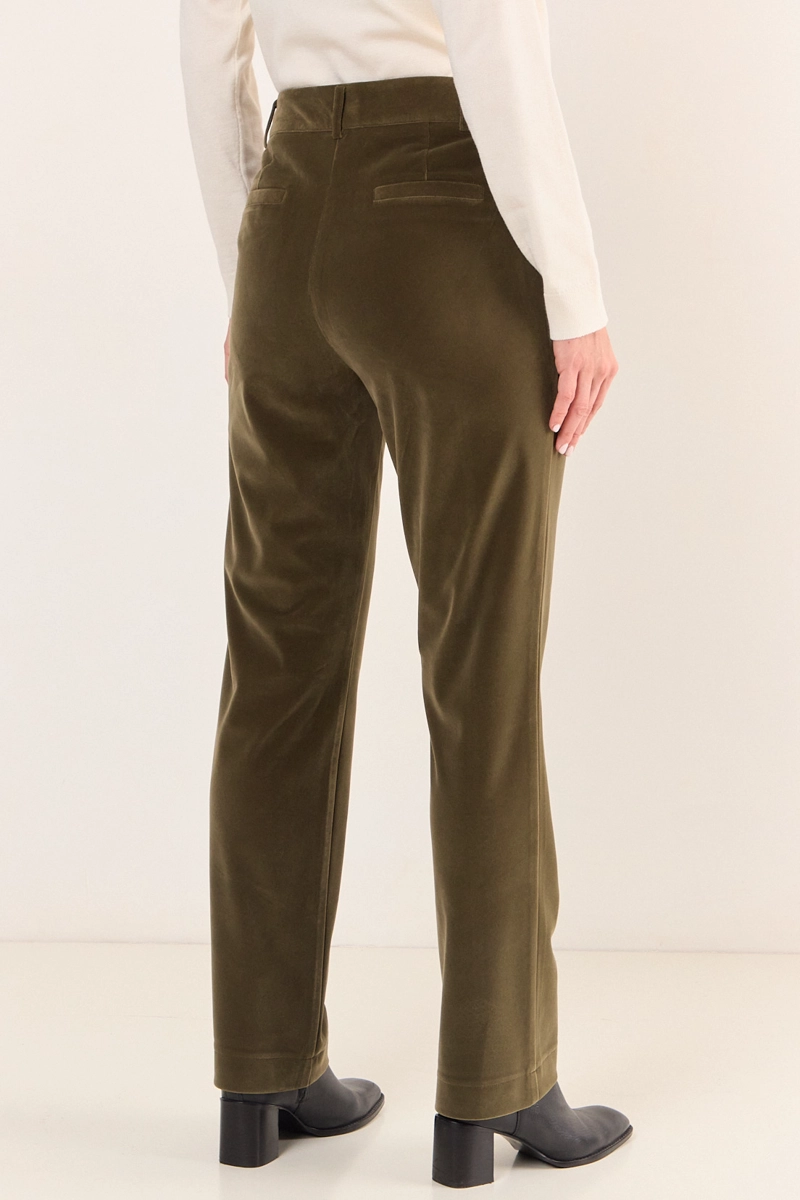 PANTALON TERCIOPELO VERDE OLIVA MUJER MAGRIFFE - 4