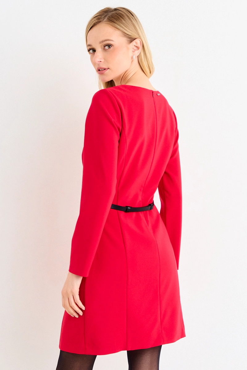 VESTIDO FORMAL BASICO ROJO MUJER ASH - 3