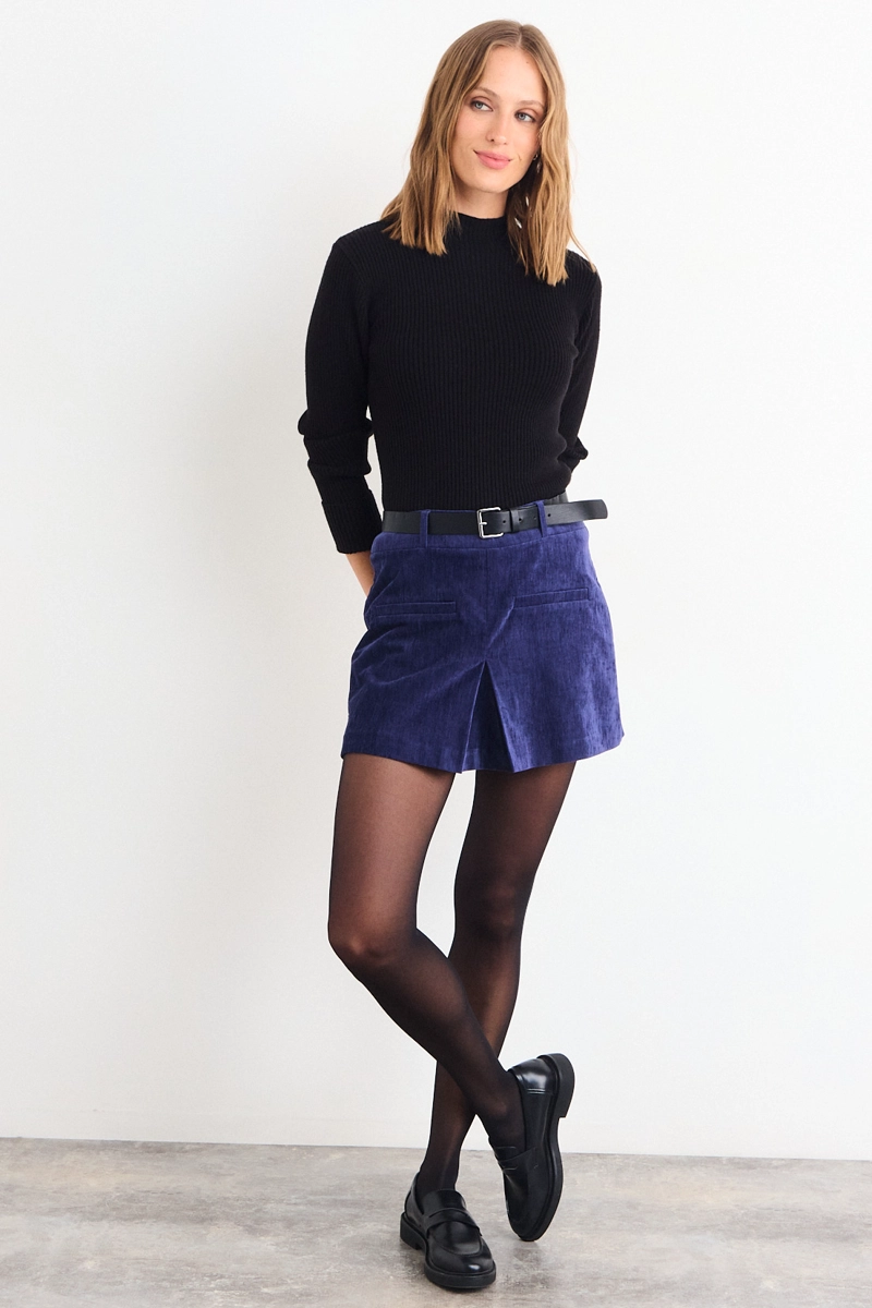 SHORT LISO AZUL MUJER IO - 1