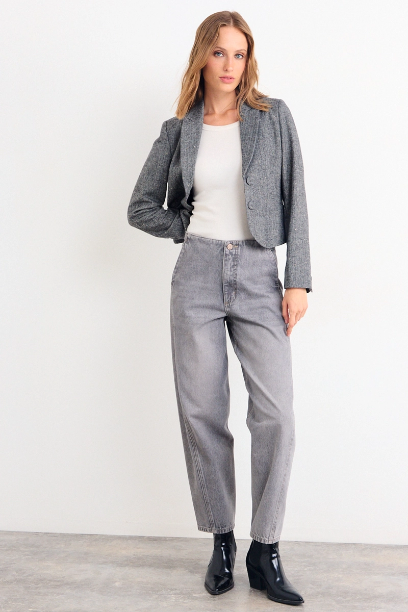 JEANS LISO GRIS MUJER IO - 1