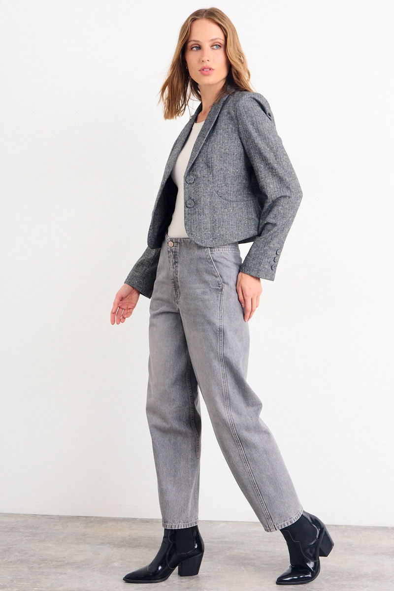 JEANS LISO GRIS MUJER IO - 5