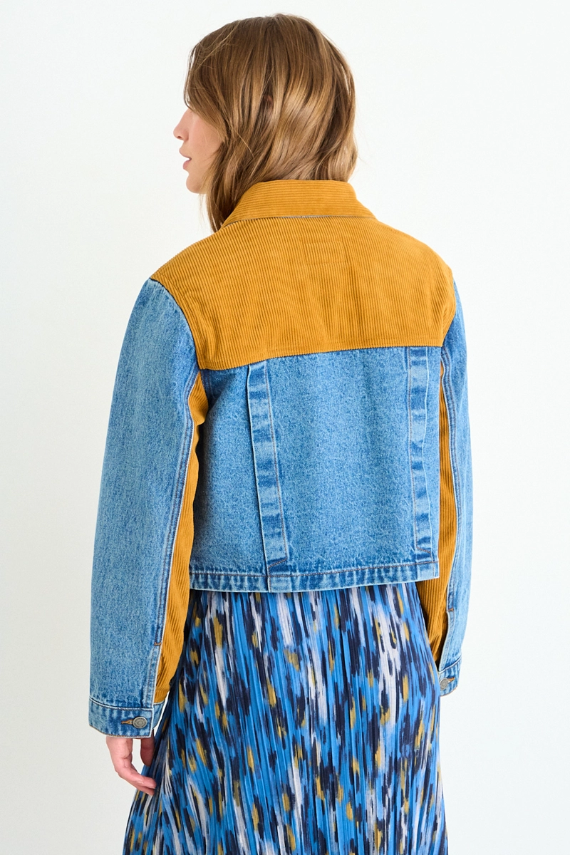 CHAQUETA DENIM COTELE CELESTE MUJER IO - 3